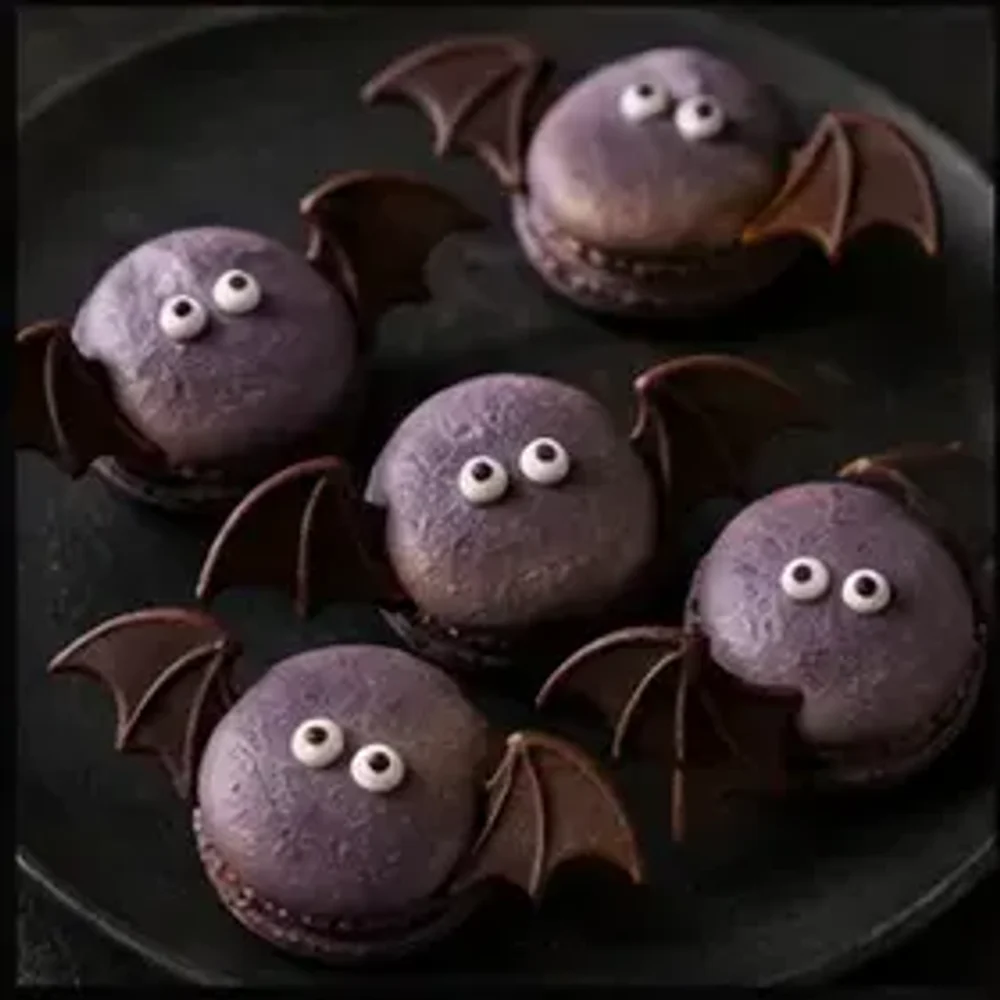 Halloween-Rezept: Fledermaus-Macarons