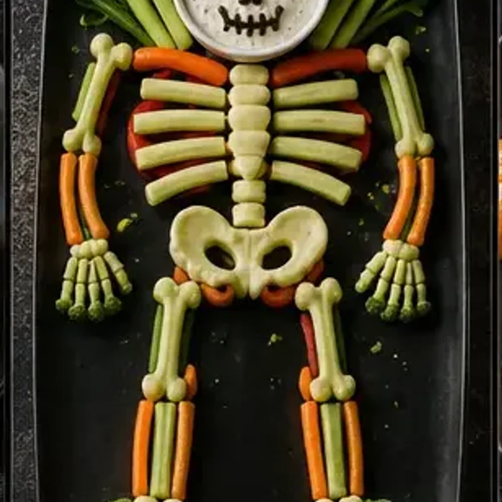 Halloween-Rezept: Gemüse-Skelett