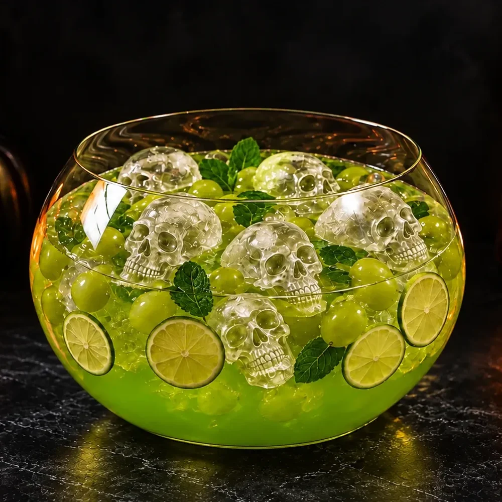 Dunkelrote Hexenbowle im Glas