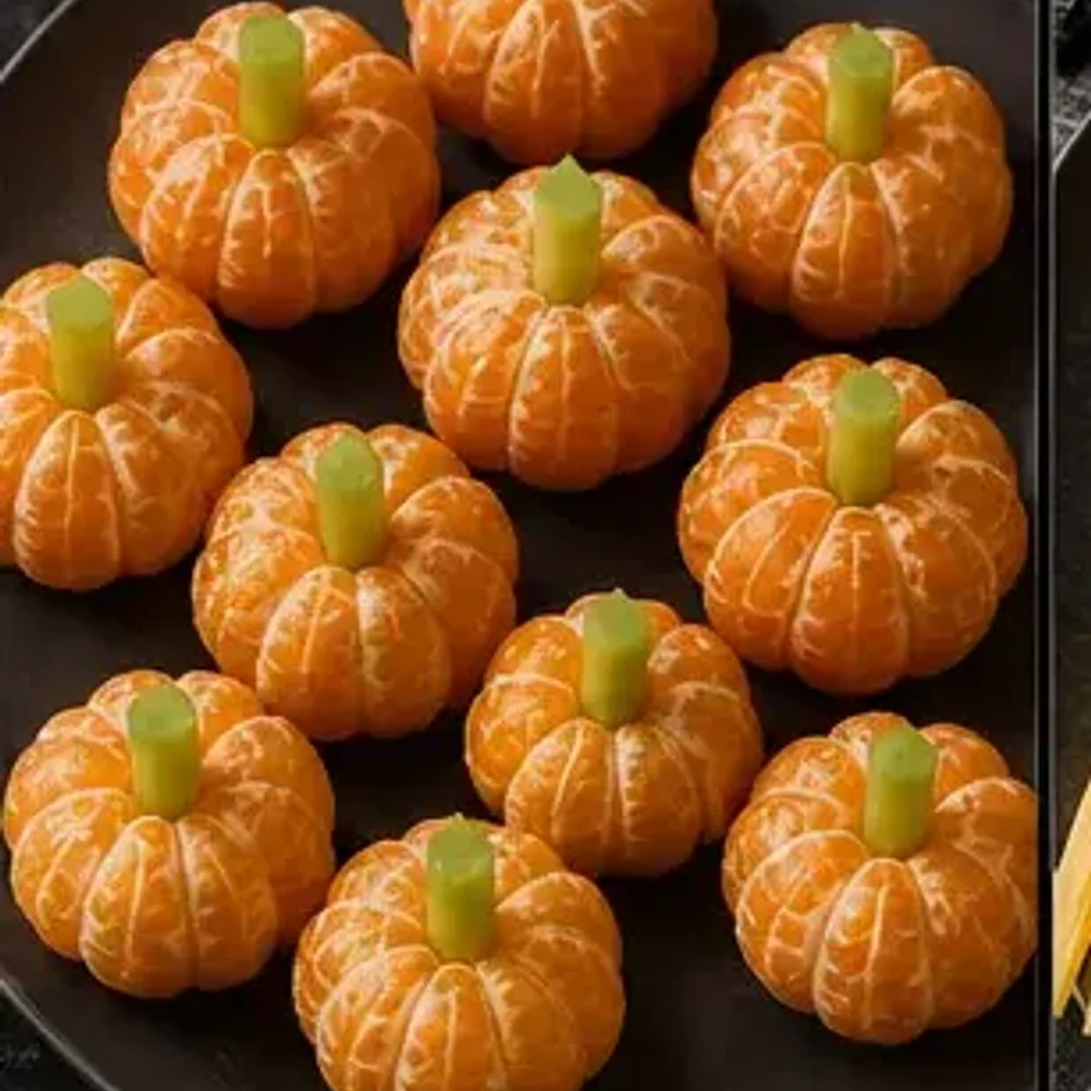 Halloween-Rezept: Mandarinen-Kürbisse