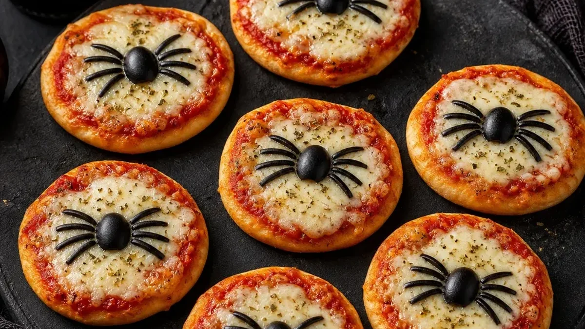 Mini-Pizzen mit Olivenspinnen