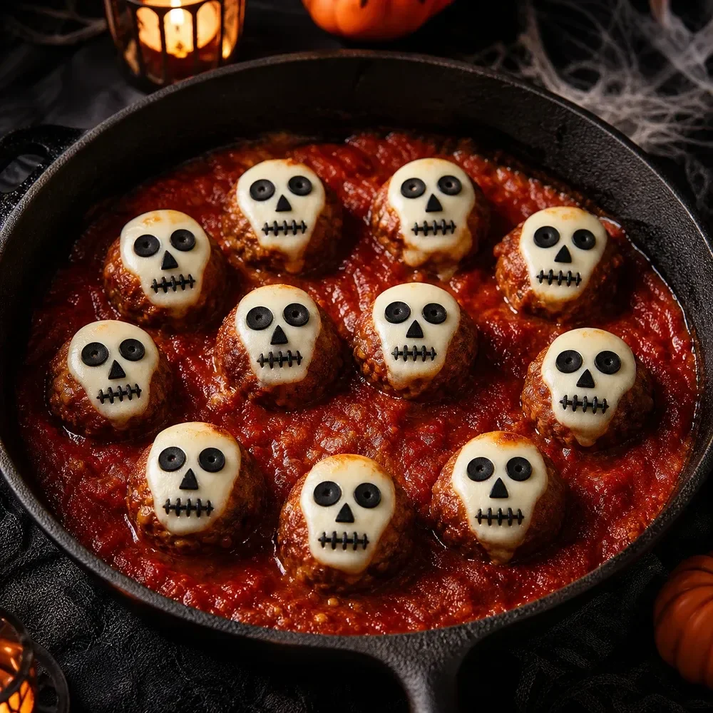 Halloween-Rezept: Totenkopf-Hackbällchen
