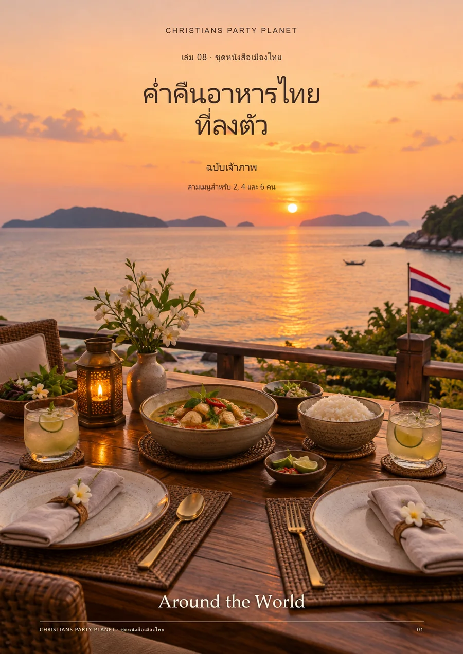 ค่ำคืนอาหารไทยที่ลงตัว – ปกหนังสือฉบับภาษาไทย