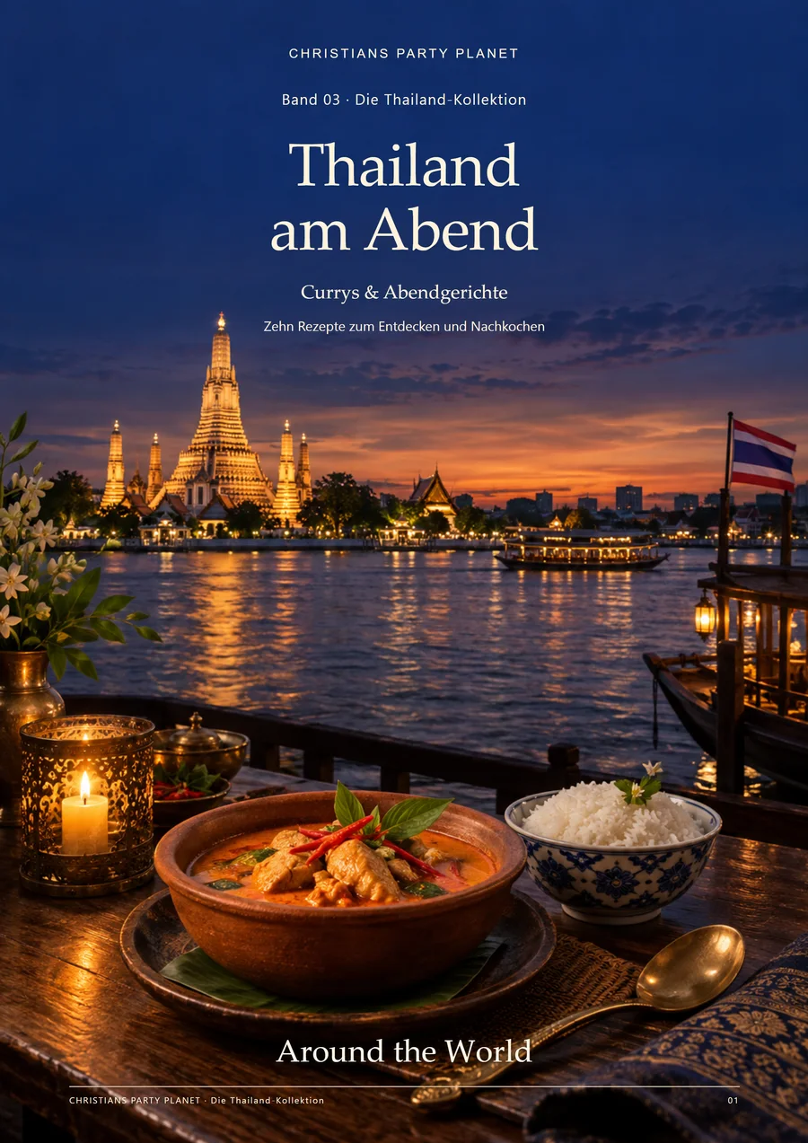 Thailand am Abend – Buchcover, deutsche Ausgabe